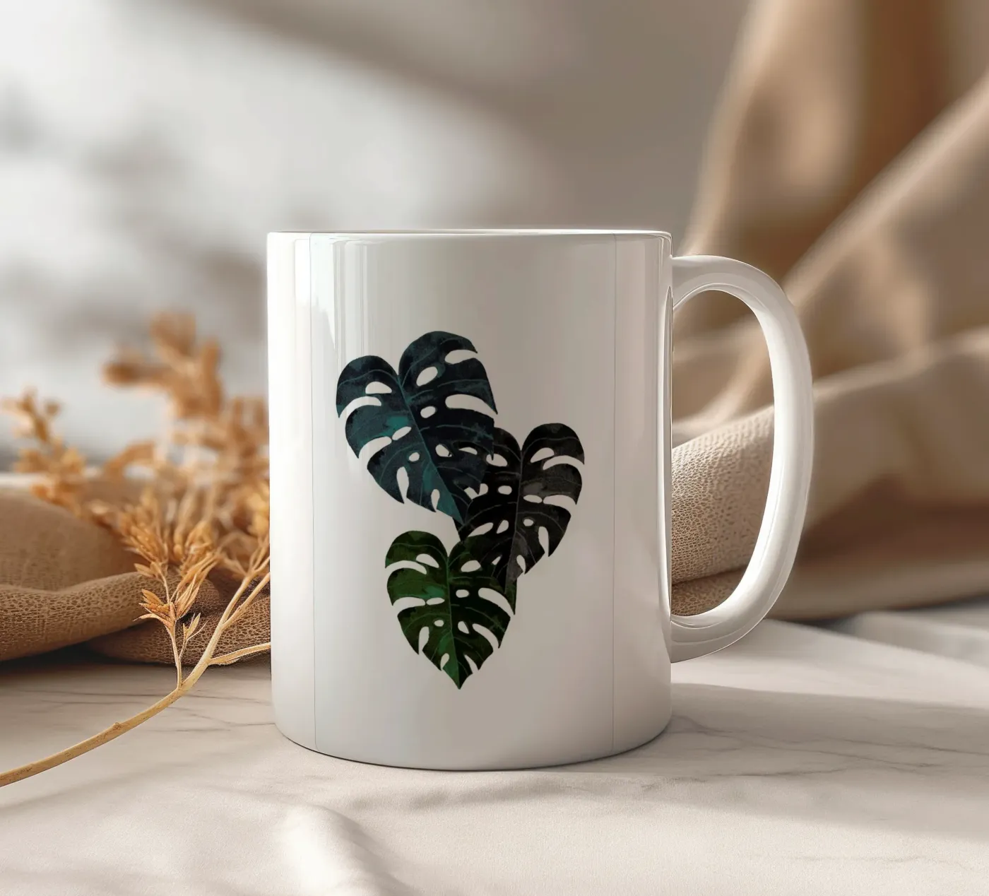 Monstera ceramic mug by Amy & Kurt