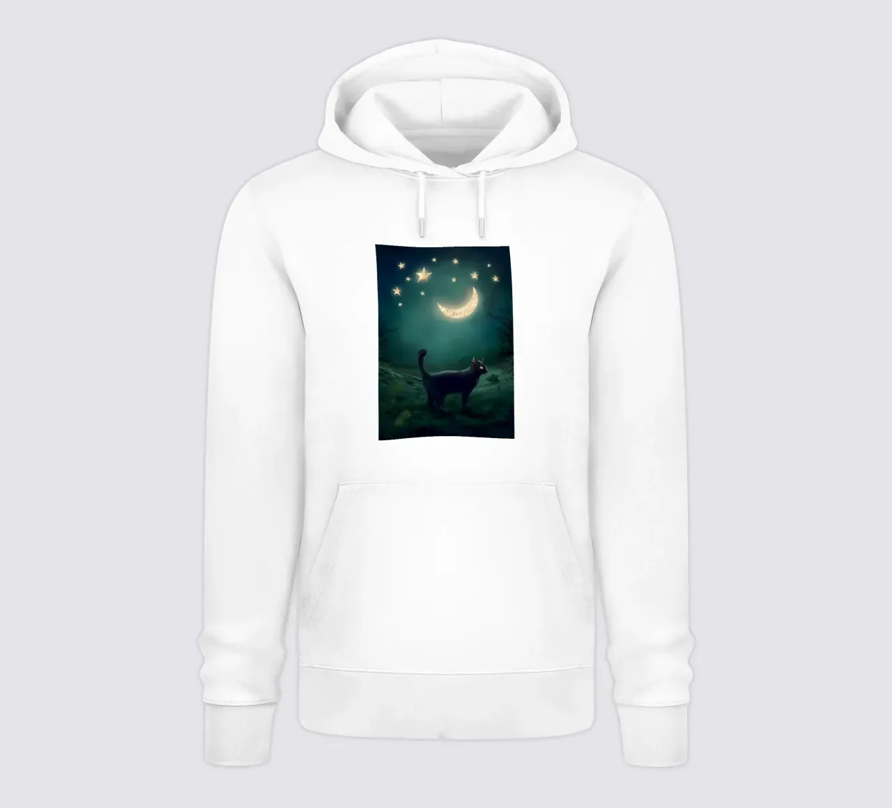 Gatto Luna e Stelle felpa con cappuccio da Mikesell