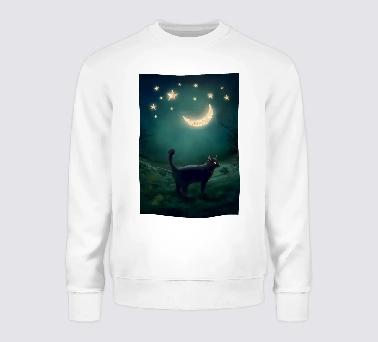 Gatto Luna e Stelle felpa da Mikesell