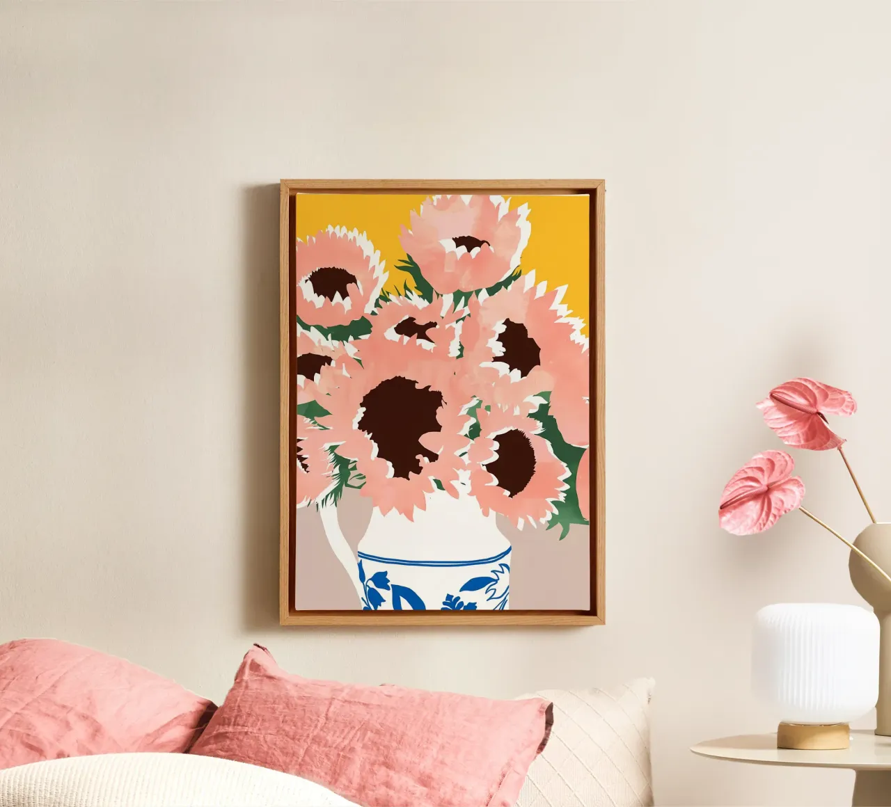 Sunshine On a Cloudy Day canvas with Floater frame by Ginnery