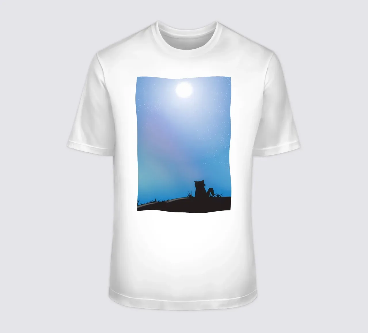 Katze Mond und Sterne T-Shirt von Mikesell