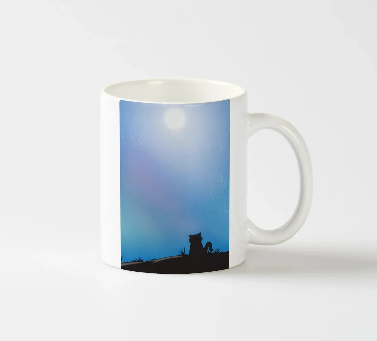 Gatto Luna e Stelle tazza in ceramica da Mikesell