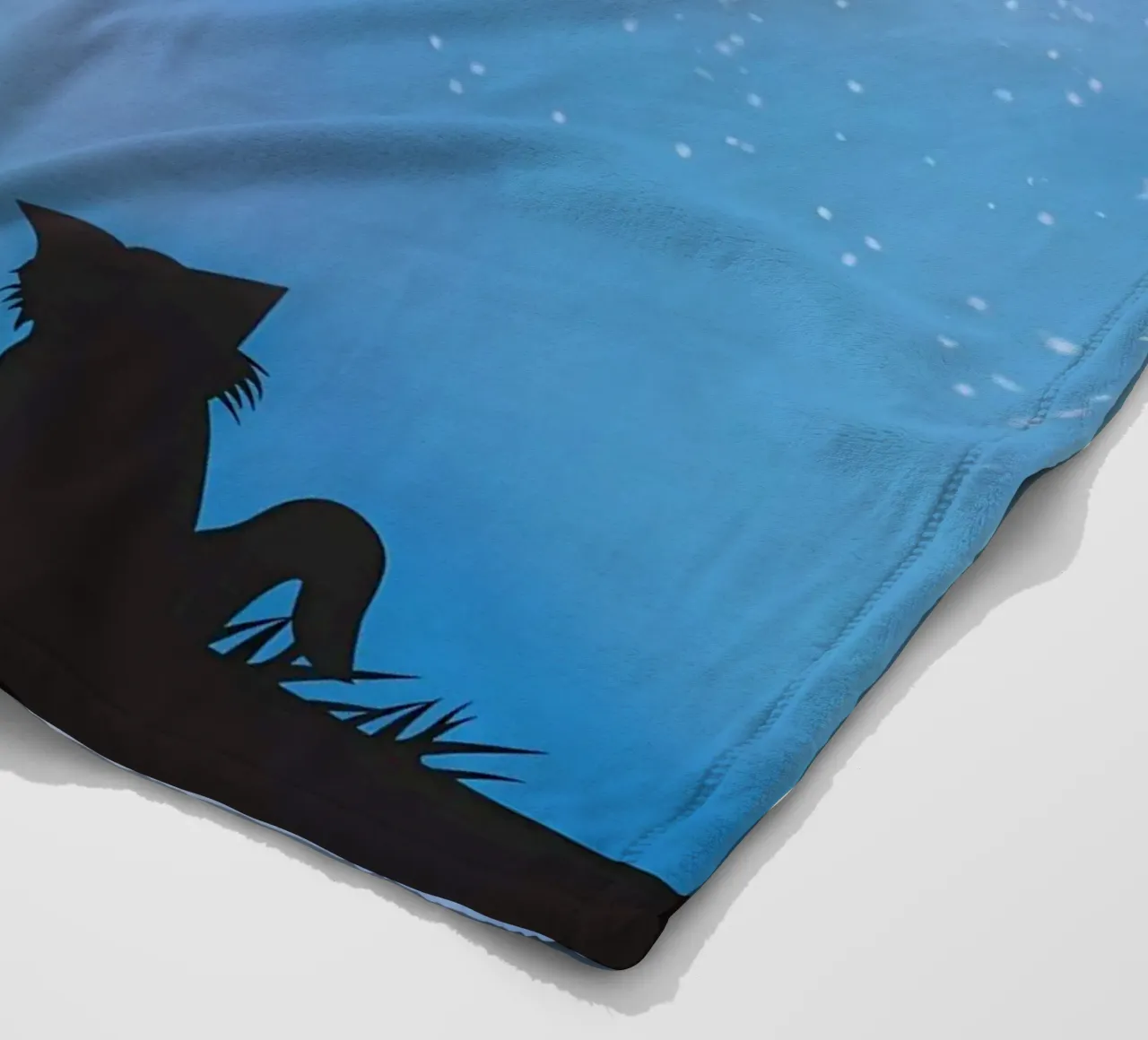 Gatto Luna e Stelle coperta in pile da Mikesell