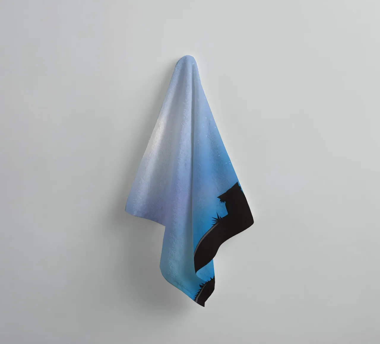 Cat Moon and Stars towel by Mikesell