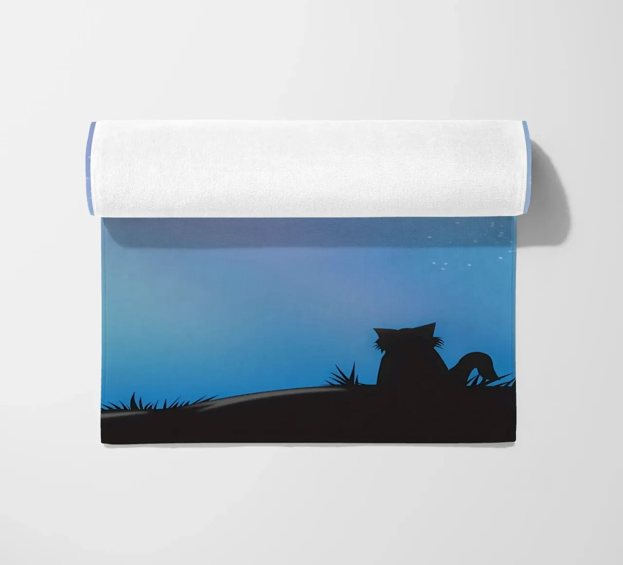 Cat Moon and Stars beach towel by Mikesell