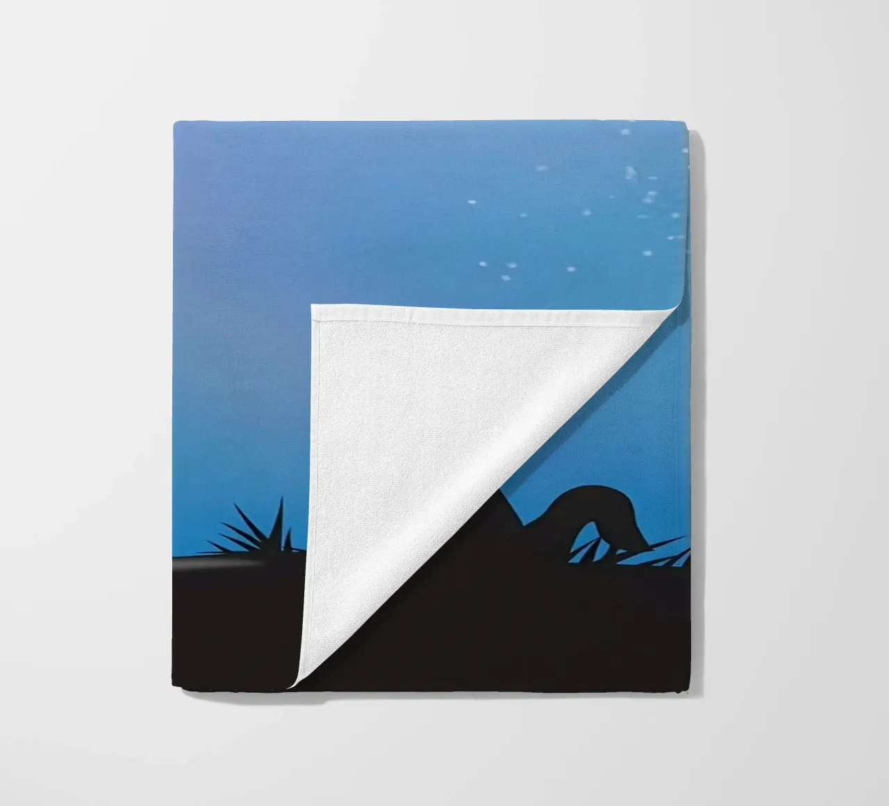 Cat Moon and Stars beach towel by Mikesell