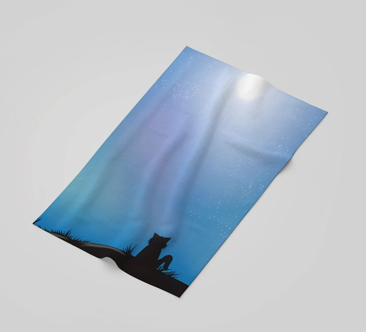 Cat Moon and Stars beach towel by Mikesell