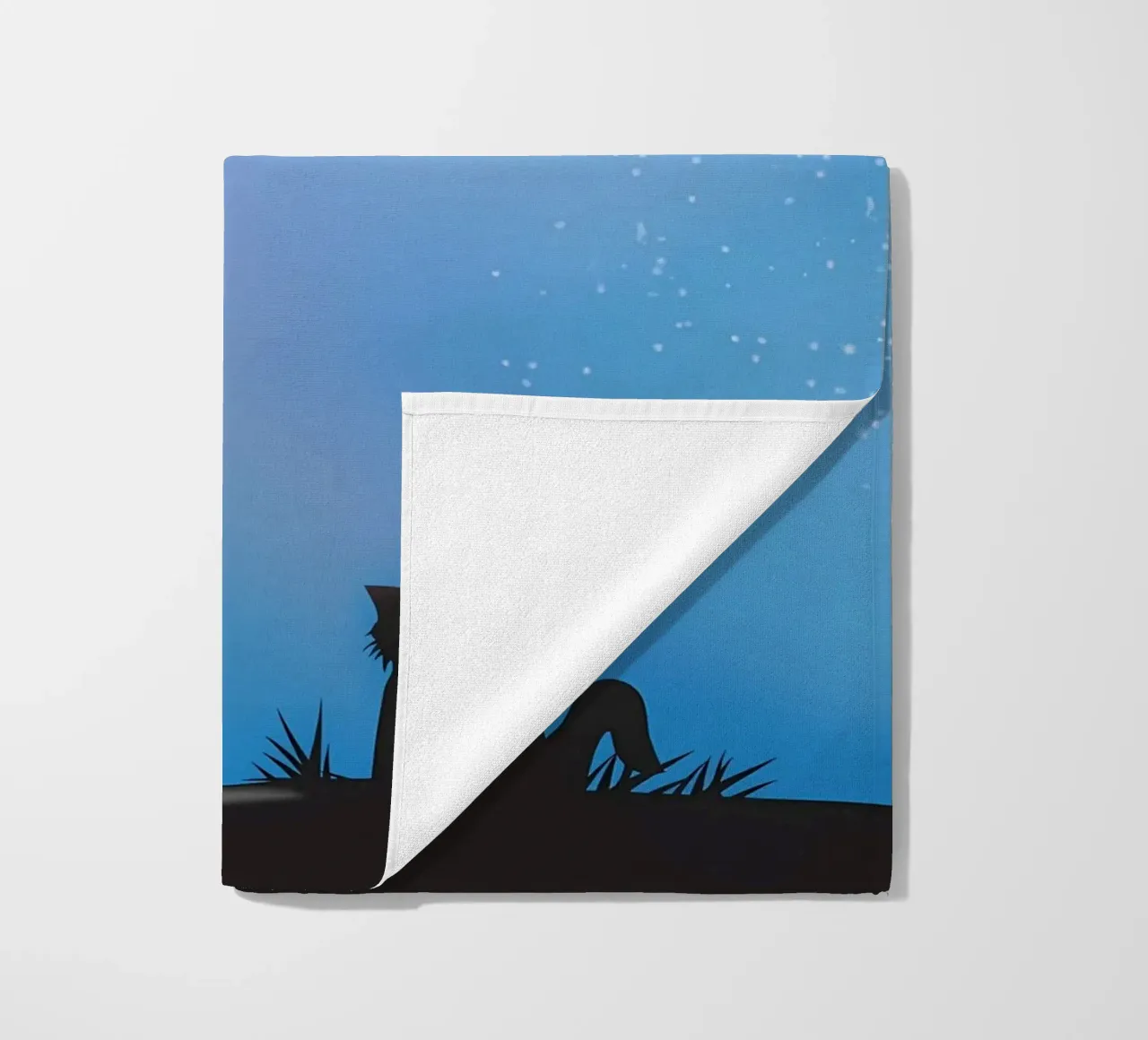 Cat Moon and Stars beach towel by Mikesell