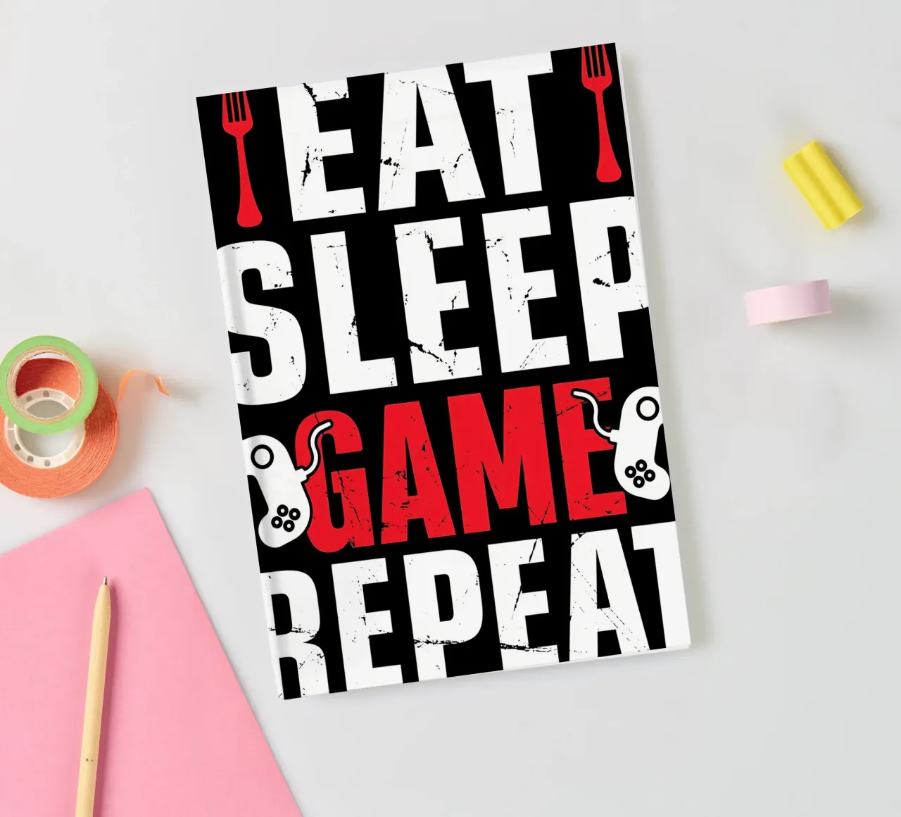 Eat sleep Game Repeat notebook by Mikesell