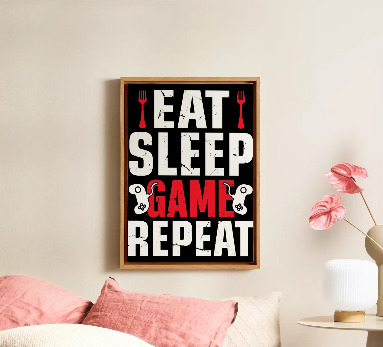 Eat sleep Game Repeat canvas by Mikesell