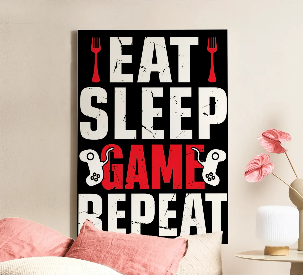 Eat sleep Game Repeat canvas by Mikesell