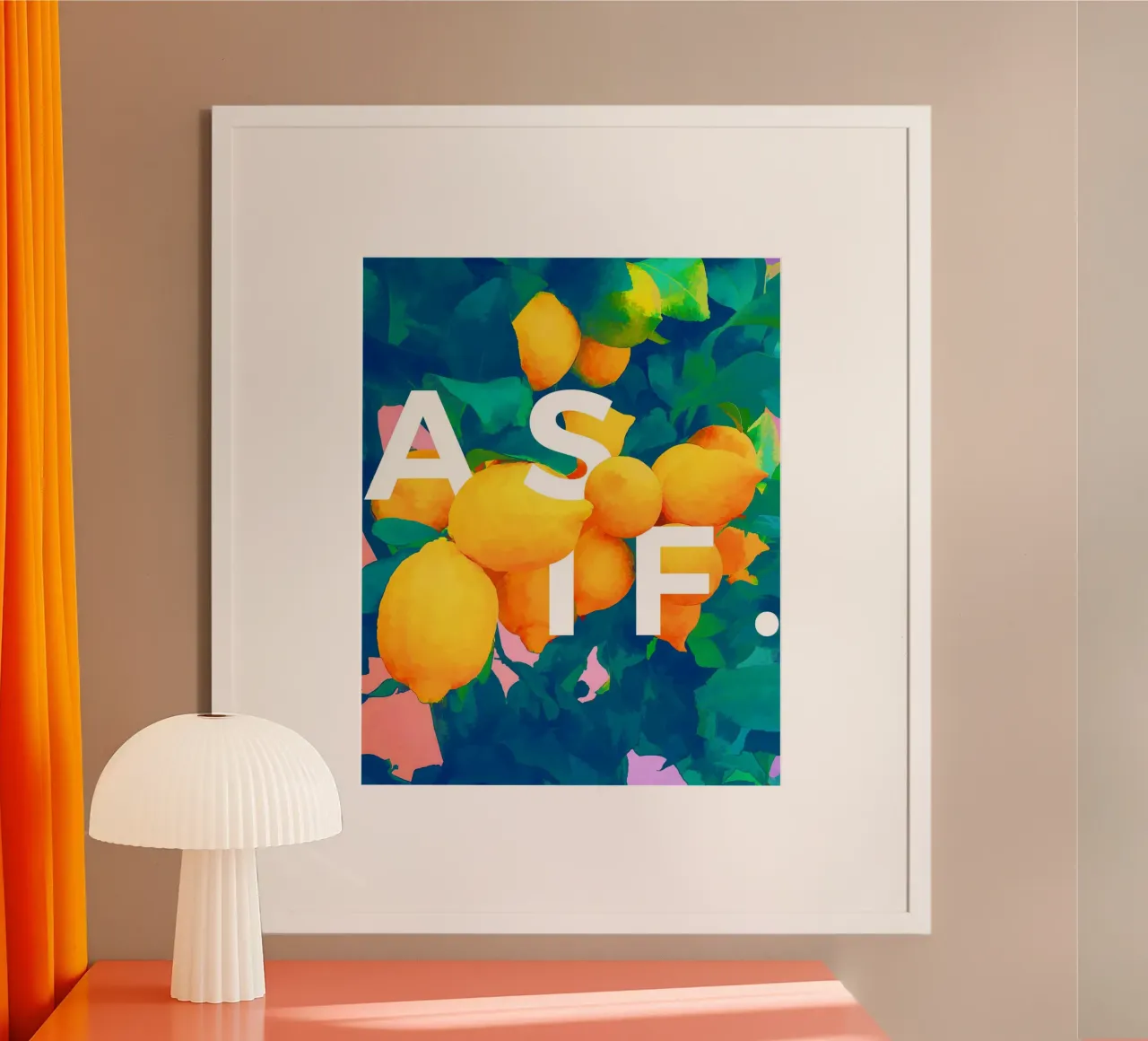 As If Citazione tipografica Limoni Pittura botanica poster con telaio in plastica da 83oranges