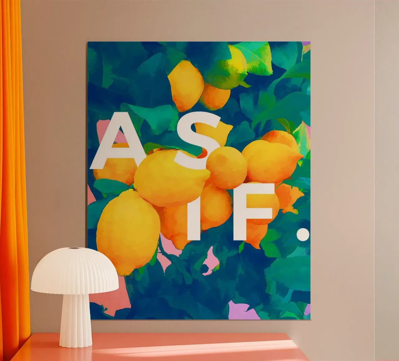 As If Citazione tipografica Limoni Pittura botanica poster con telaio in plastica da 83oranges
