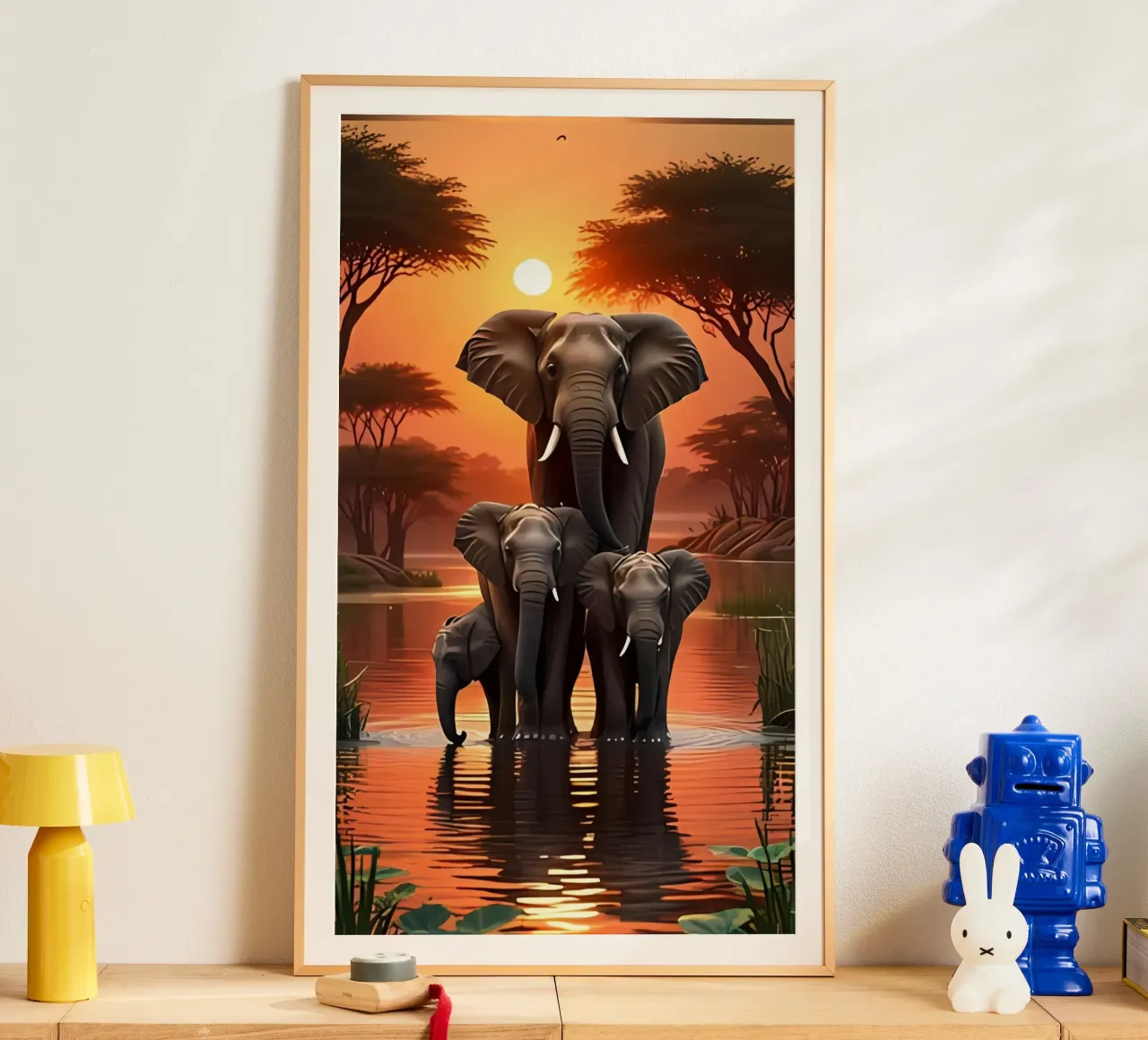 Minimalistische Poster 321 poster met houten frame van Kadynce
