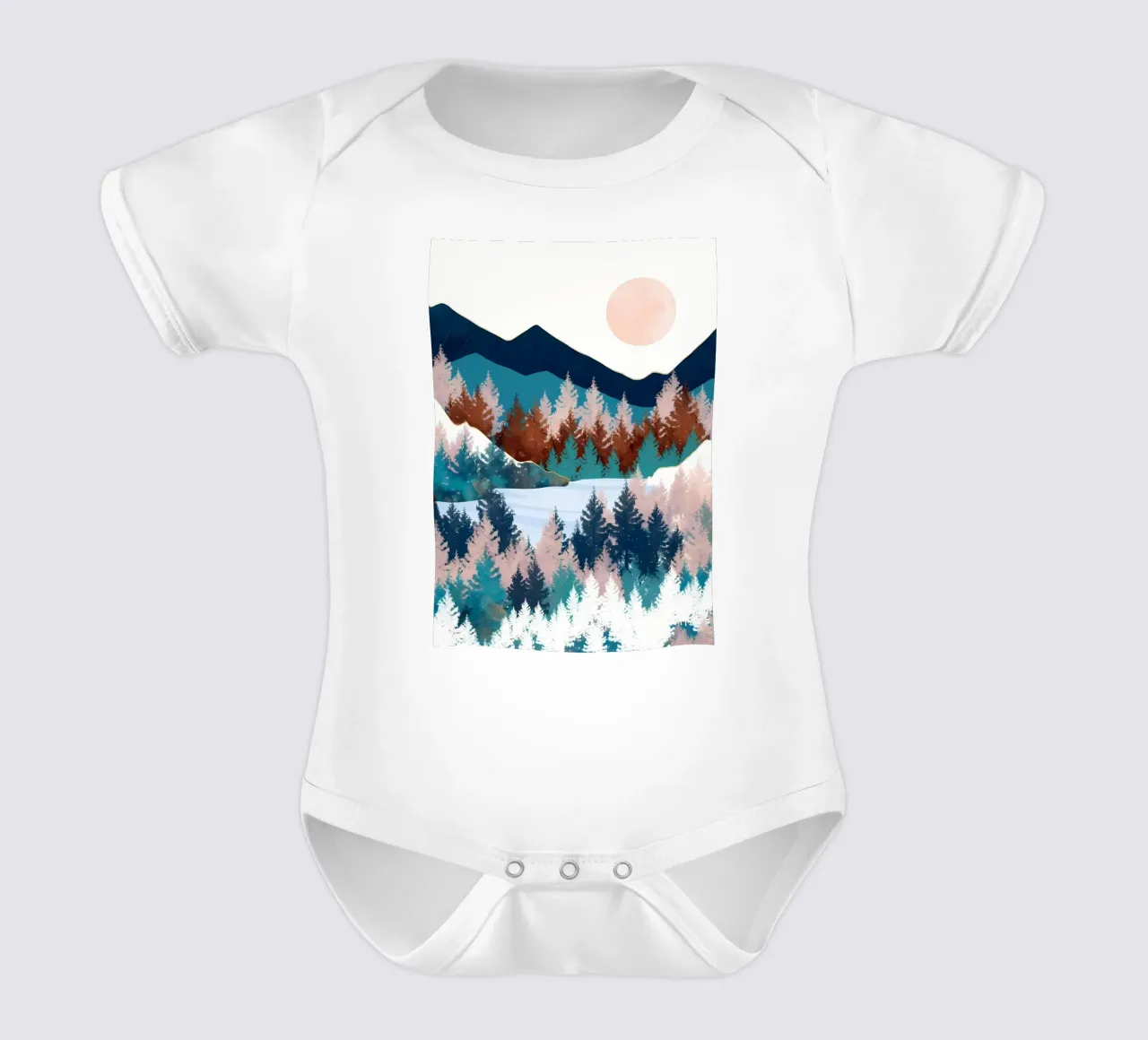 Sommerbäume Kurzarm Babybody von Ginnery