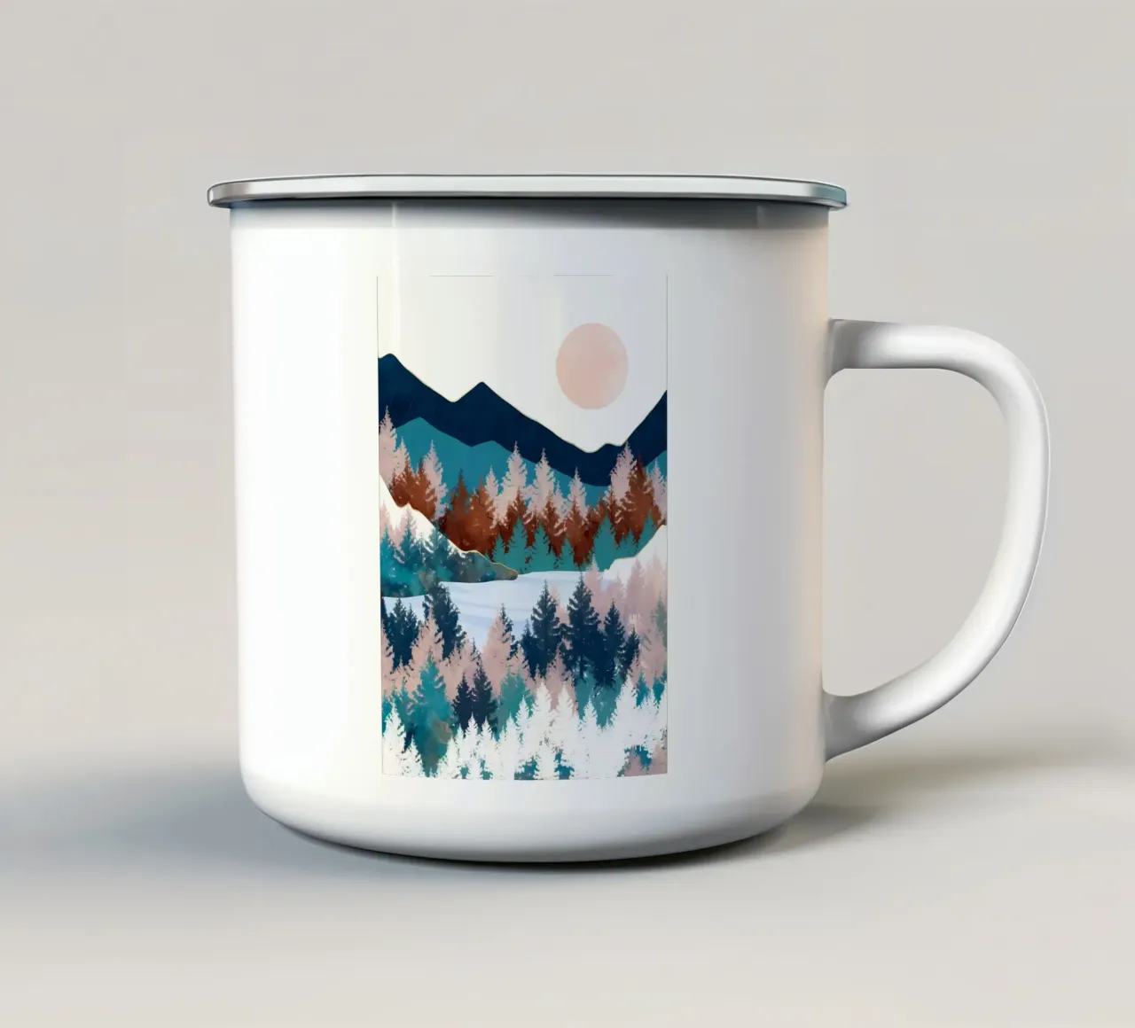 Alberi estivi tazza in smalto da Ginnery
