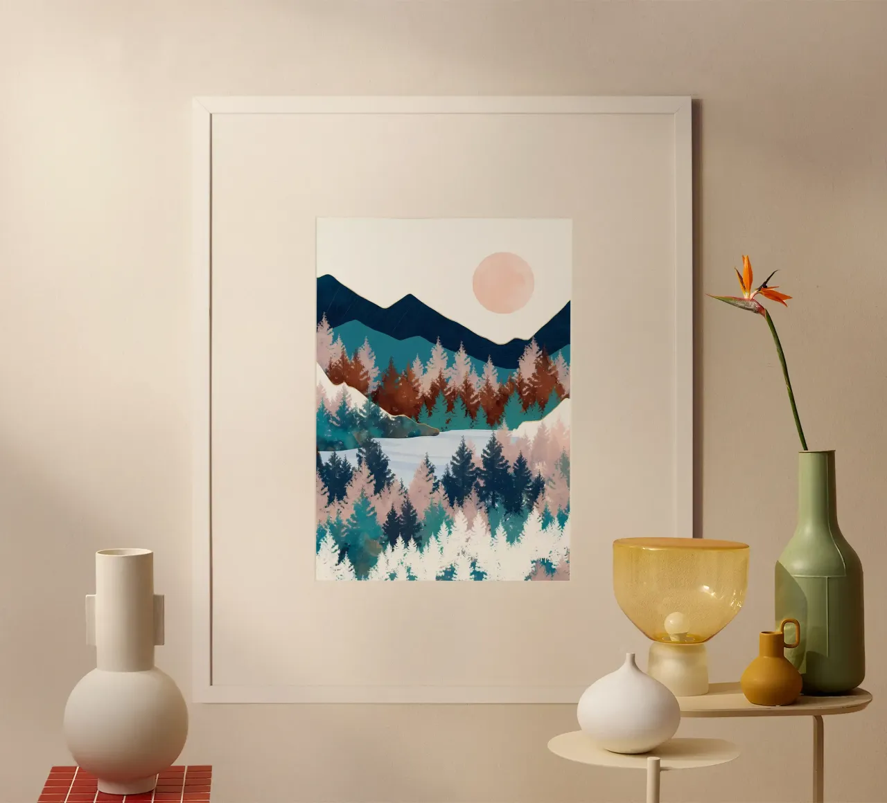 Alberi estivi poster con telaio in alluminio da Ginnery