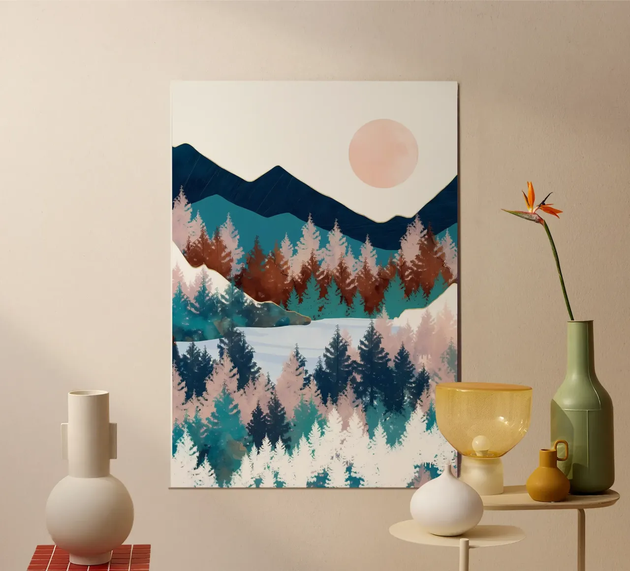 Alberi estivi poster con telaio in alluminio da Ginnery