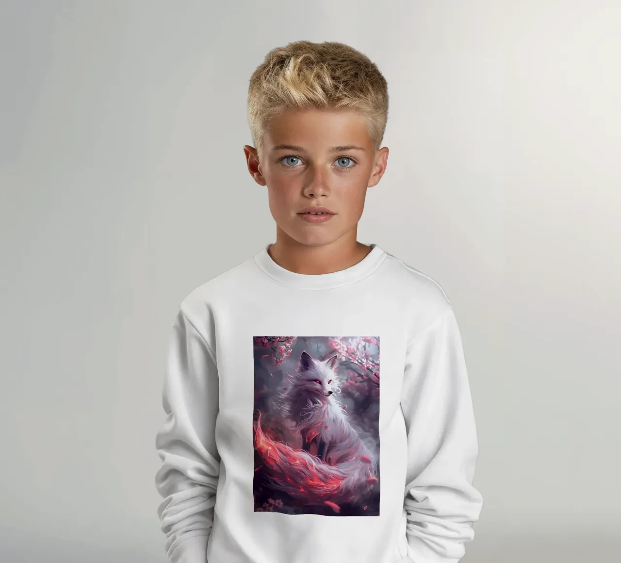 blue space whale kids sweatshirt by Mikesell