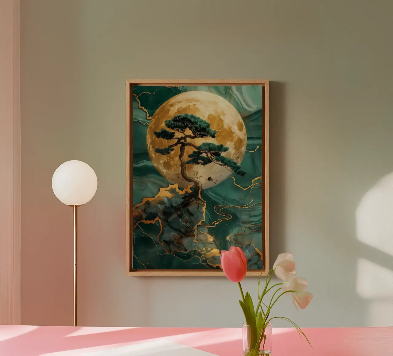 Yin en Yang Balans canvas met Baklijst van Mikesell