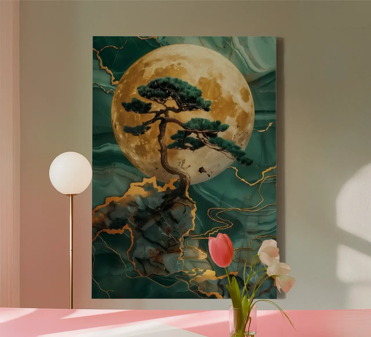 Yin en Yang Balans canvas met Baklijst van Mikesell