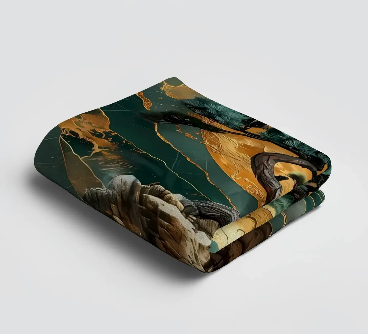 Retro Japans dorp badhanddoek van Mikesell