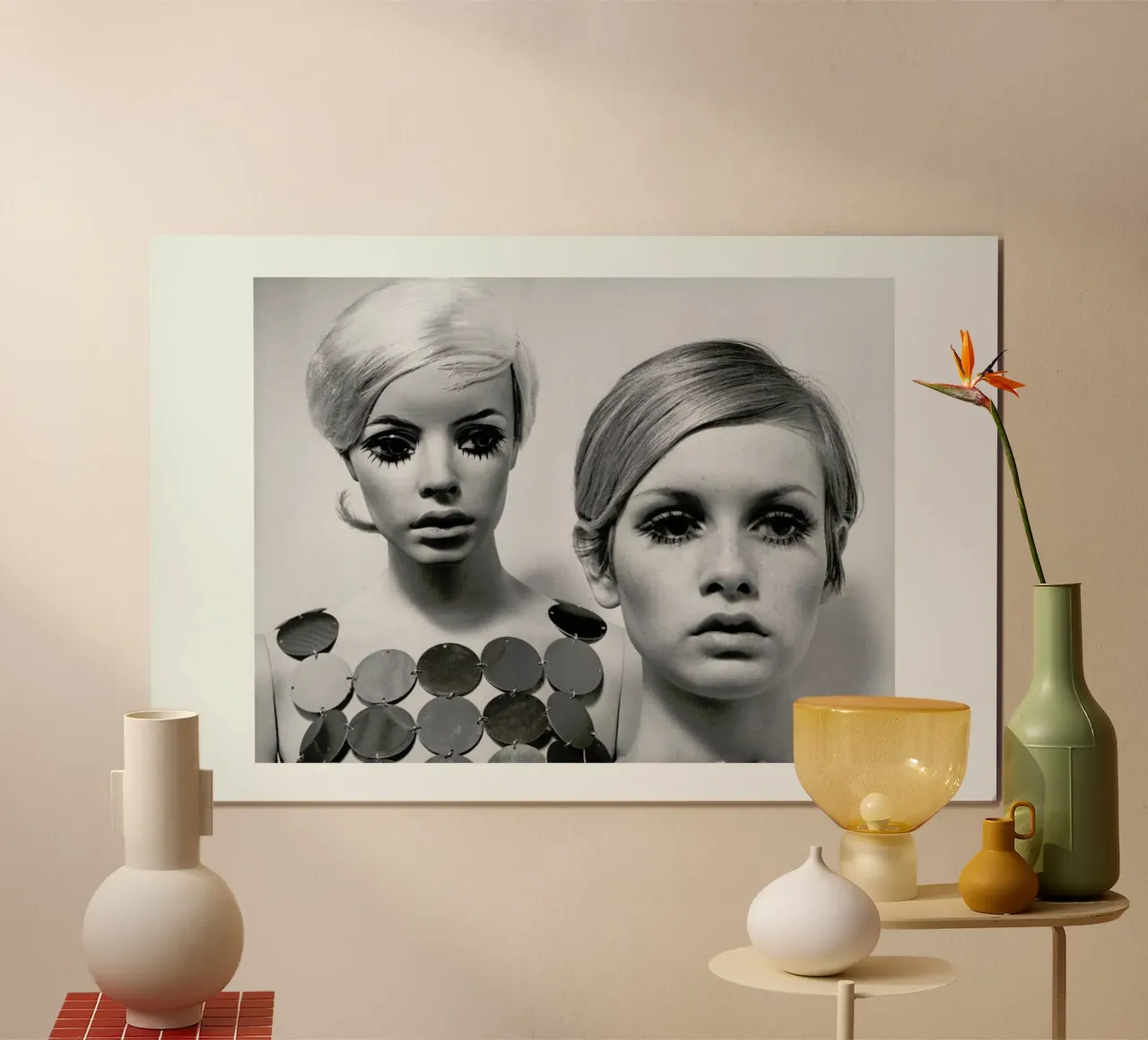 Twiggy and Mannequin, 1966 carta hahnemühle da Gallery Print and Art Limited
