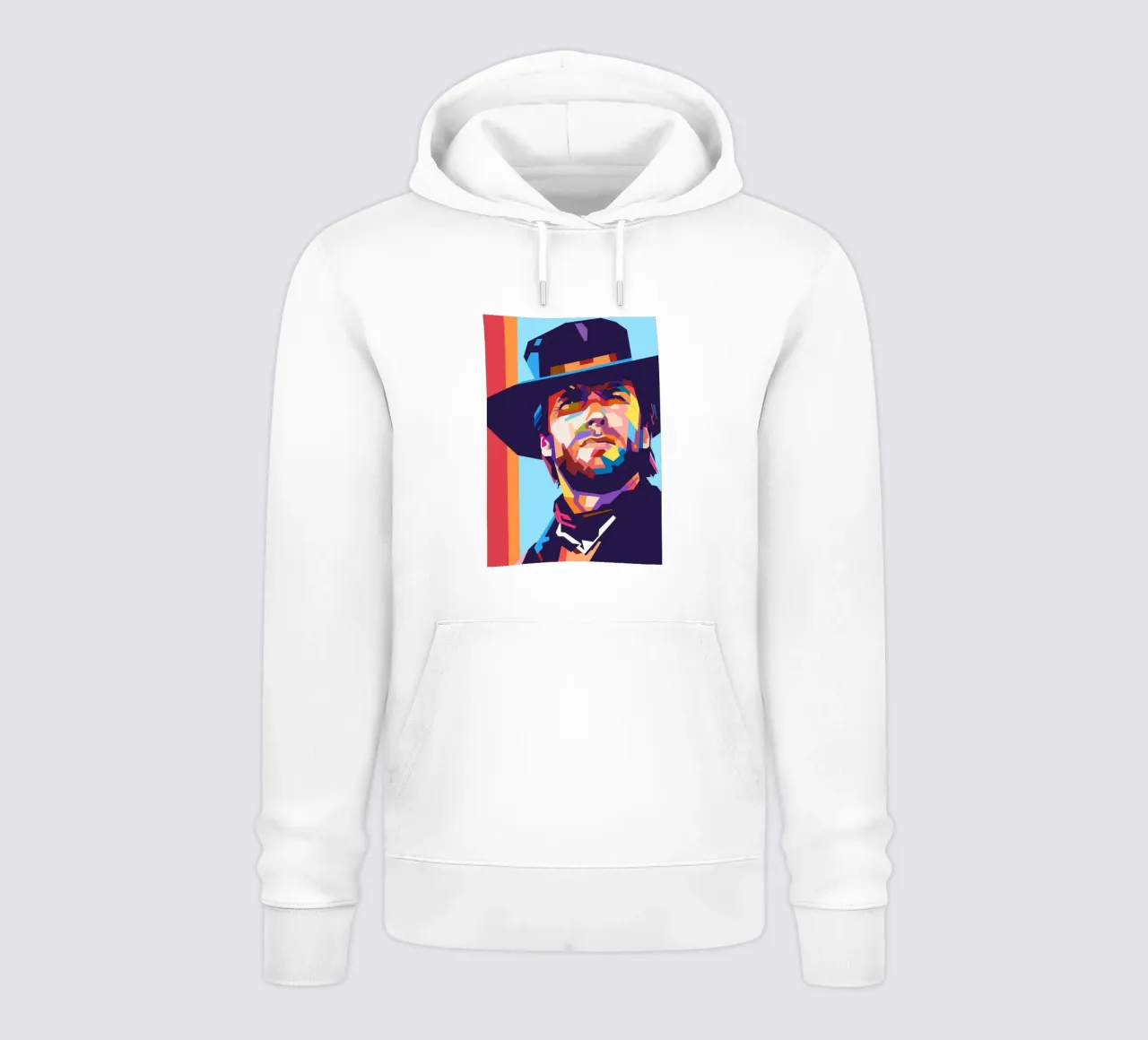 Clint Eastwood sullo stile artistico di WPAP felpa con cappuccio da Hantamrata