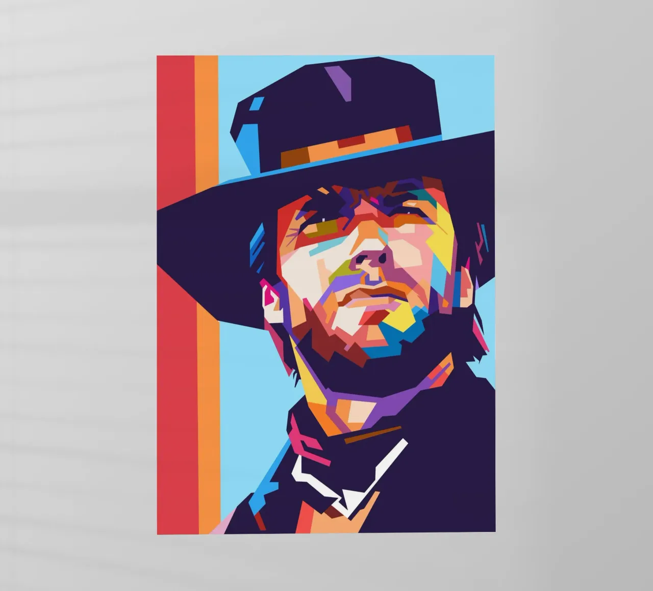 Clint Eastwood sullo stile artistico di WPAP pellicola backlit da Hantamrata