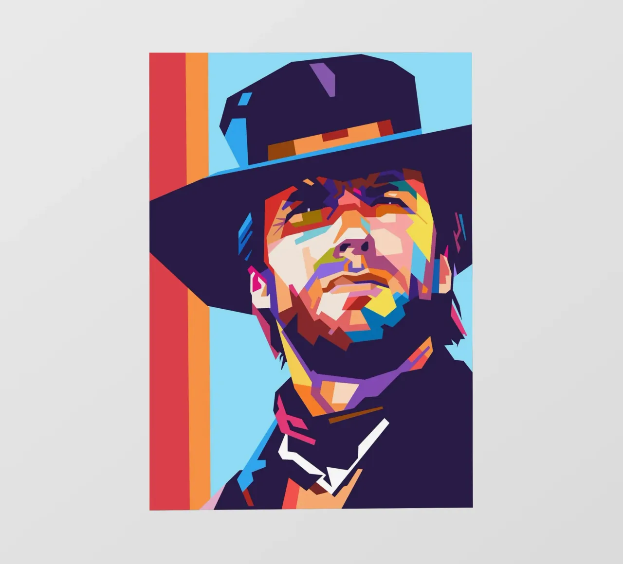 Clint Eastwood sullo stile artistico di WPAP pellicola backlit da Hantamrata