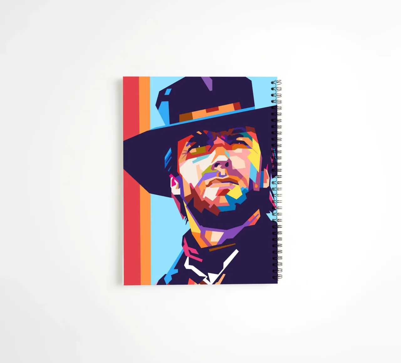 Clint Eastwood on WPAP art style spiral notebook by Hantamrata
