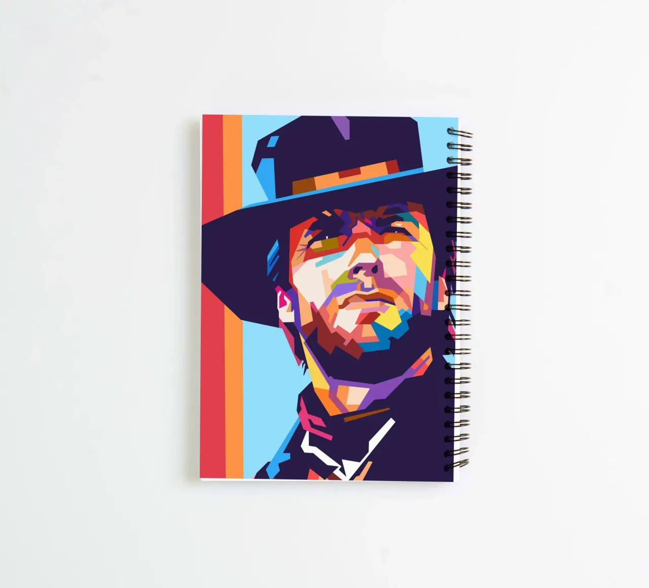 Clint Eastwood on WPAP art style spiral notebook by Hantamrata