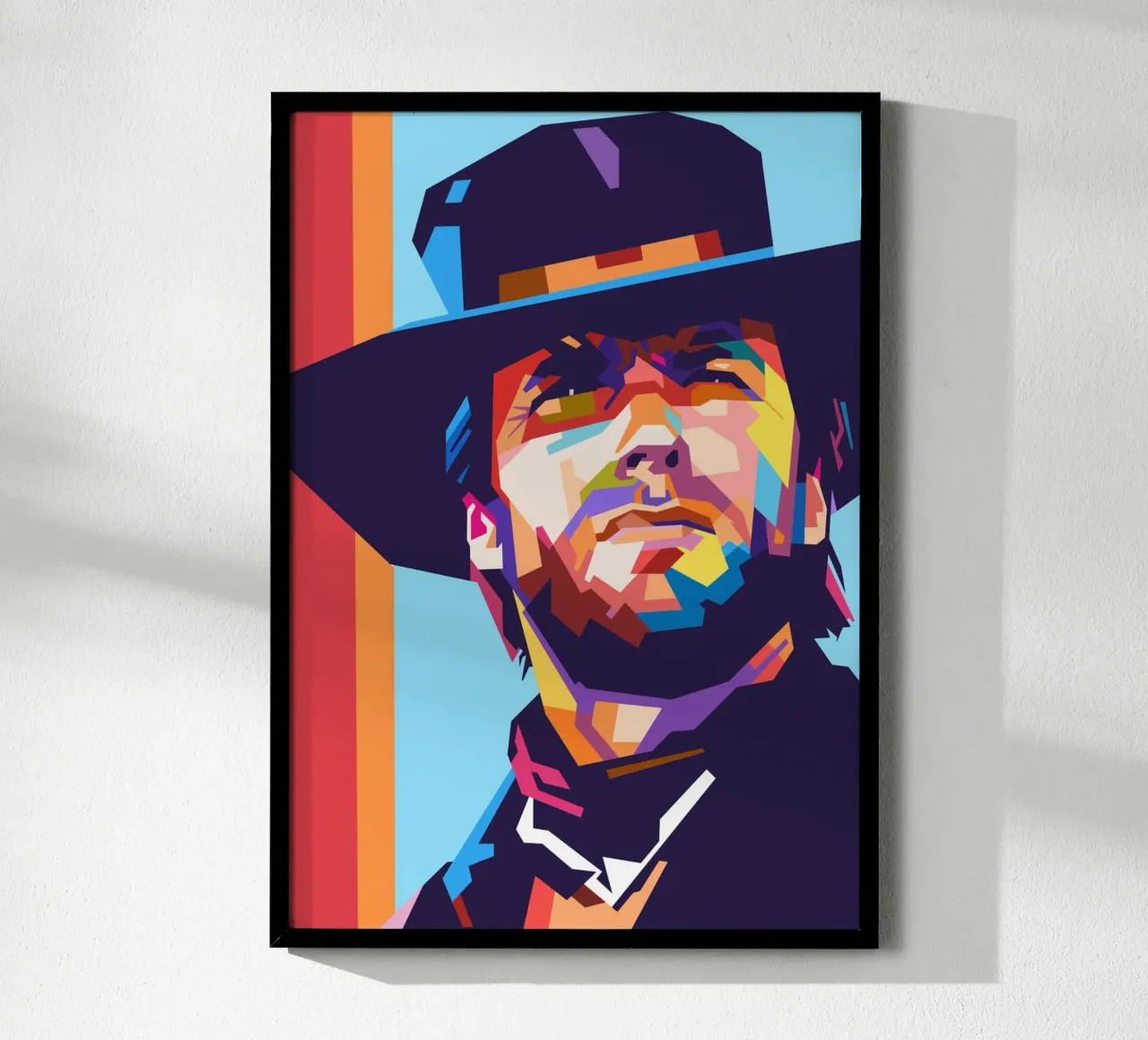 Clint Eastwood sullo stile artistico di WPAP poster da Hantamrata