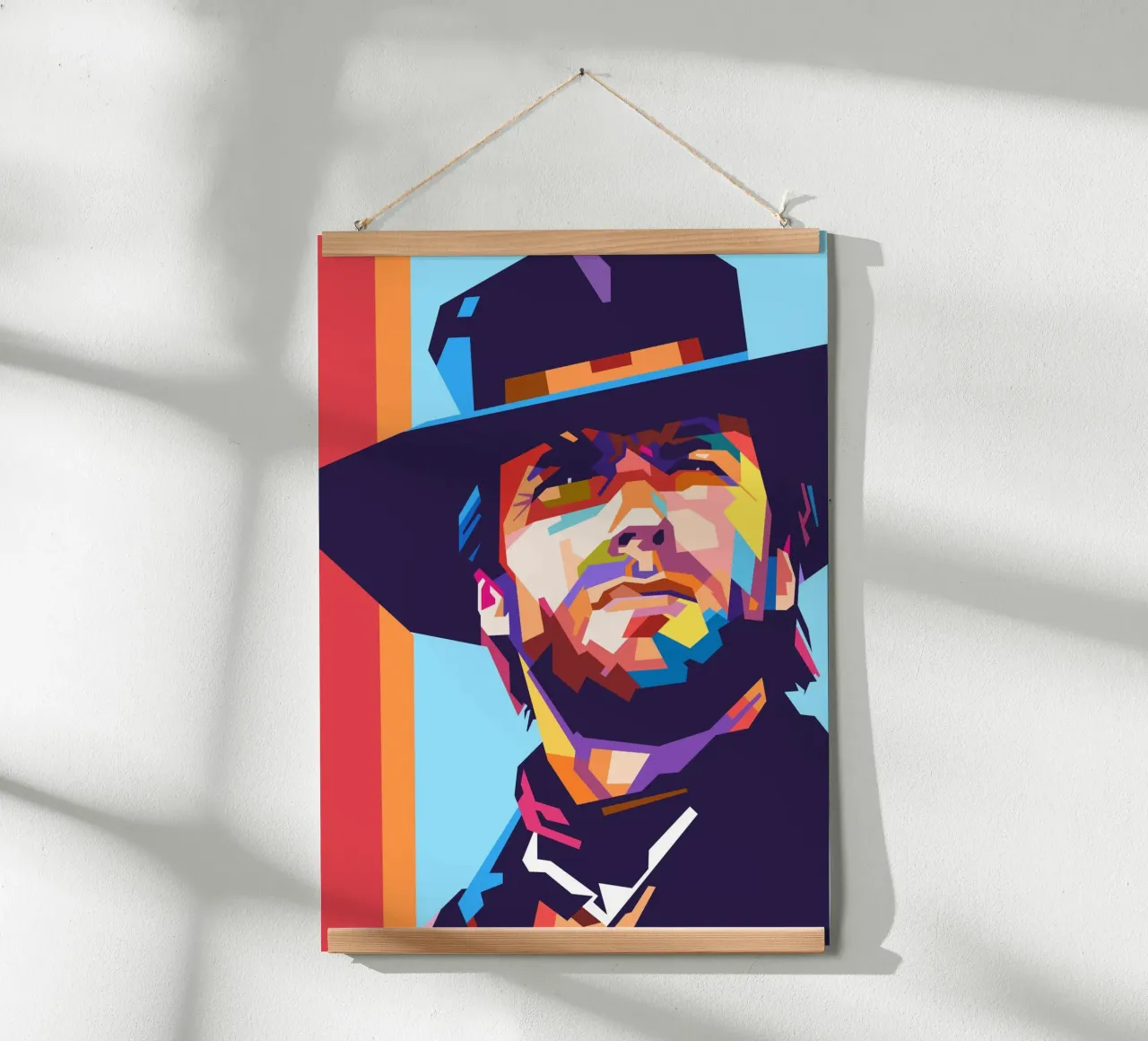 Clint Eastwood sullo stile artistico di WPAP poster da Hantamrata