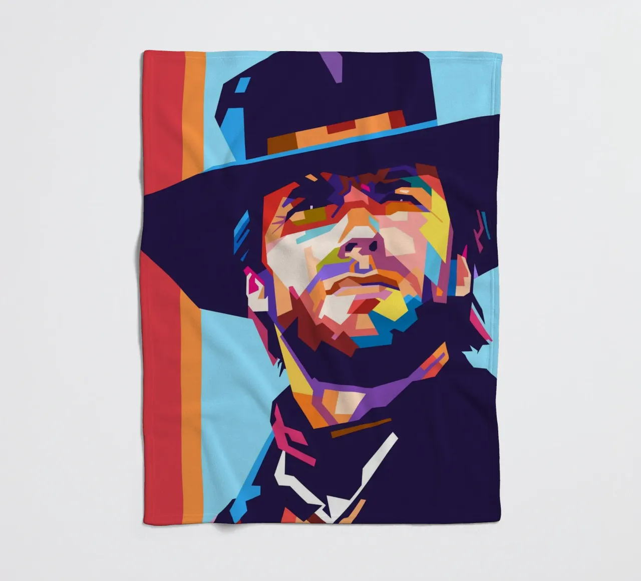 Clint Eastwood sobre el estilo artístico de WPAP manta de franela de Hantamrata