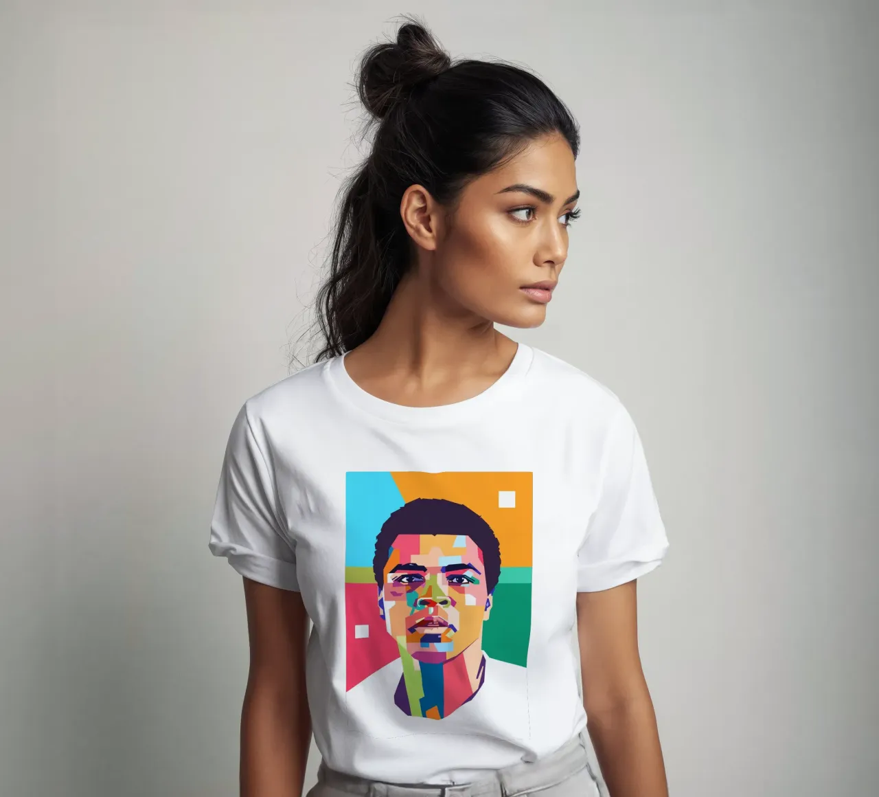 Muhammad Ali Pop Art portrait t-shirt by Hantamrata