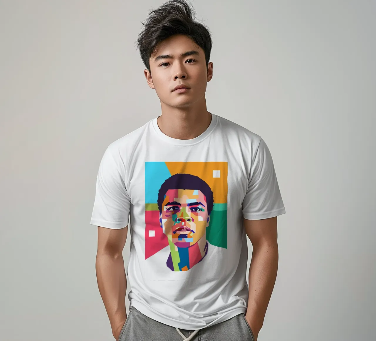 Muhammad Ali Pop Art portrait t-shirt by Hantamrata