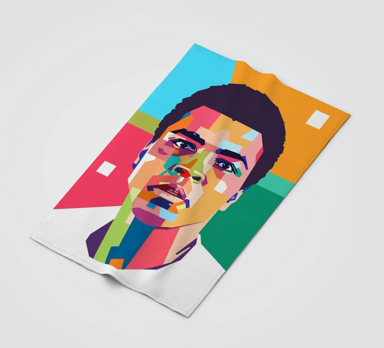 Ritratto pop art di Muhammad Ali coperta in pile da Hantamrata