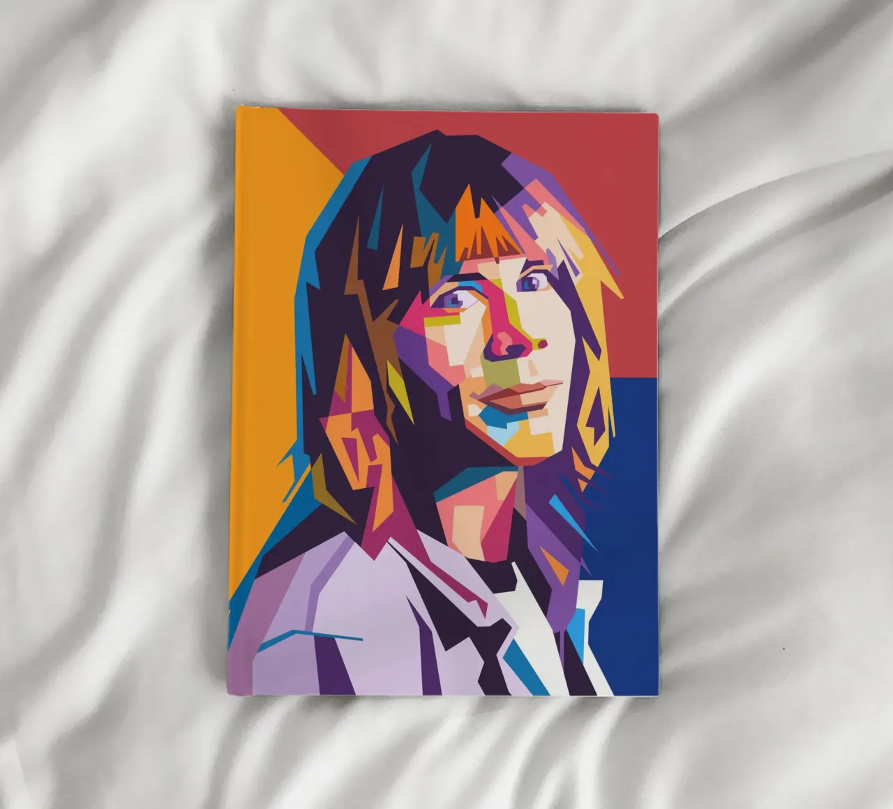 Bruce Dickinson on WPAP art portrait notebook by Hantamrata