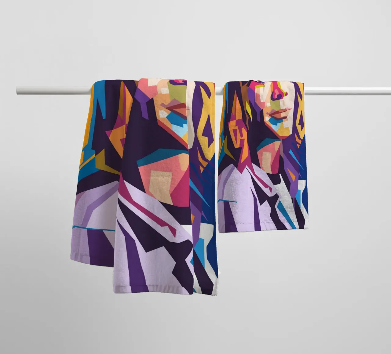 Bruce Dickinson on WPAP art portrait towel by Hantamrata