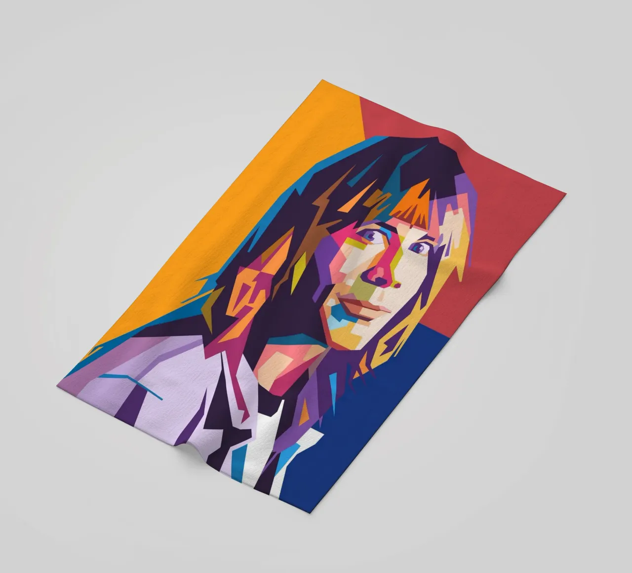Bruce Dickinson on WPAP art portrait beach towel by Hantamrata