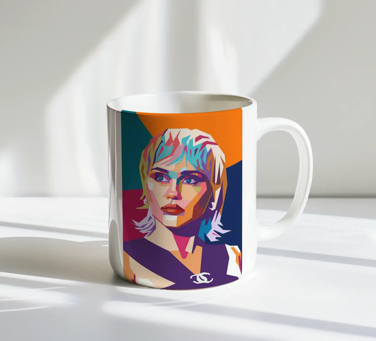 Miley Cyrus sullo stile artistico di WPAP tazza in ceramica da Hantamrata