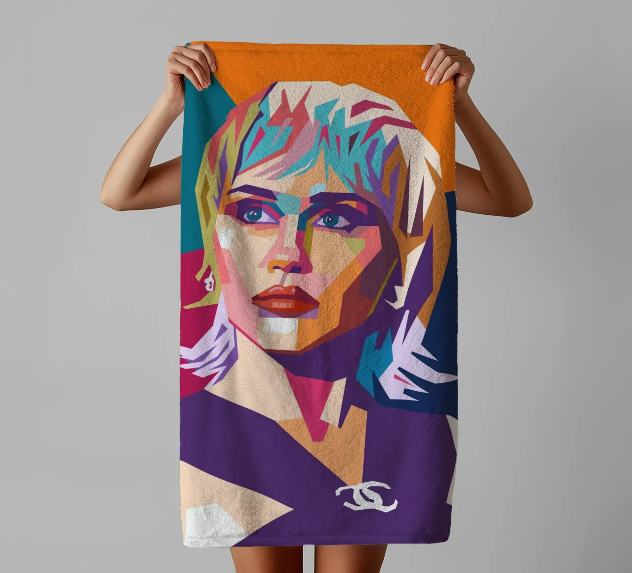Miley Cyrus sullo stile artistico di WPAP asciugamano da bagno da Hantamrata