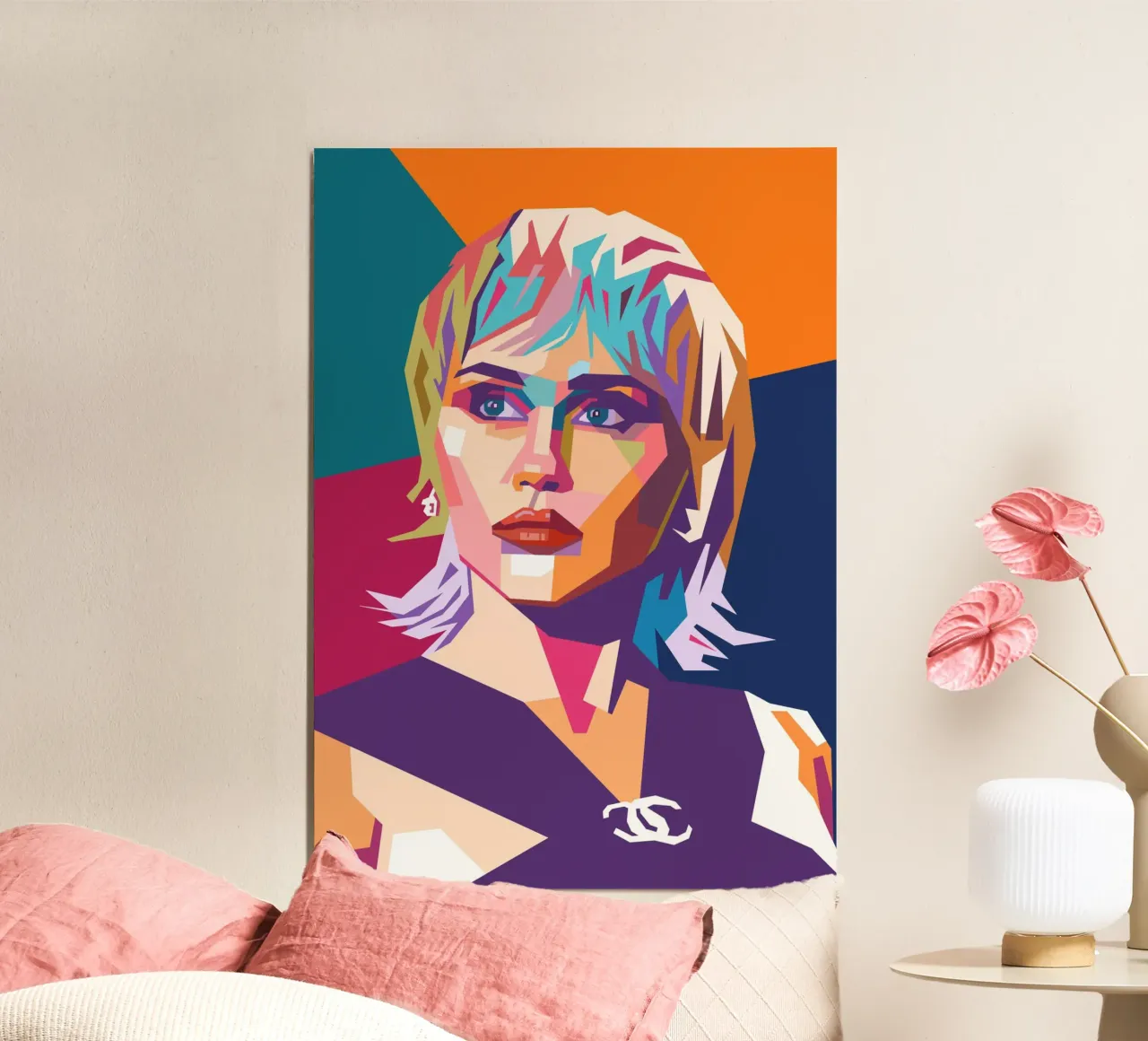 Miley Cyrus sullo stile artistico di WPAP carta hahnemühle da Hantamrata