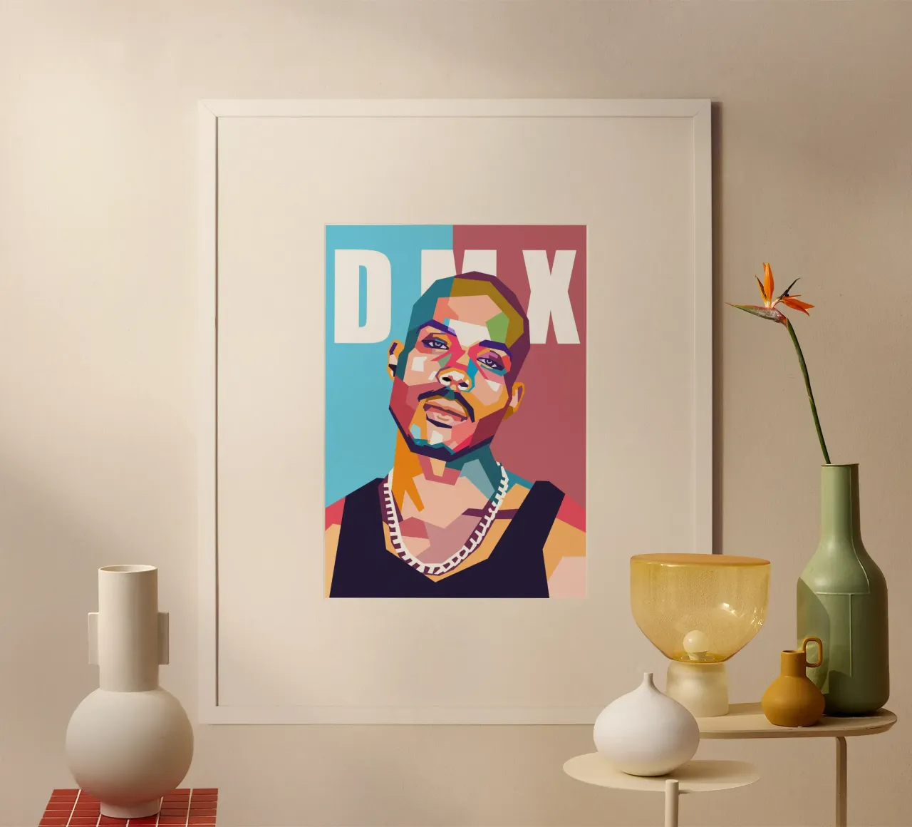 DMX hip hop poster con telaio in alluminio da Hantamrata