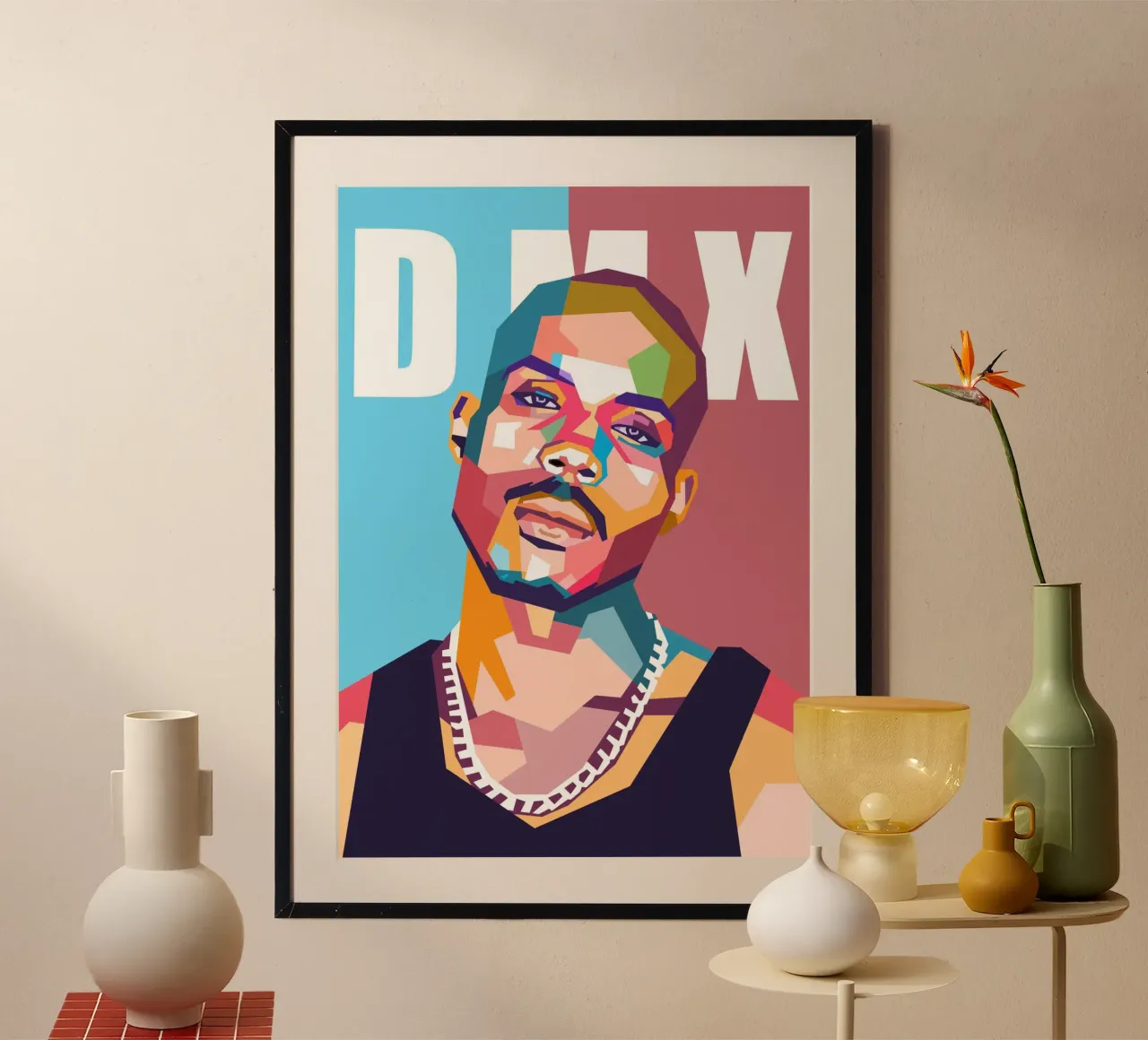 DMX hip hop poster con telaio in alluminio da Hantamrata