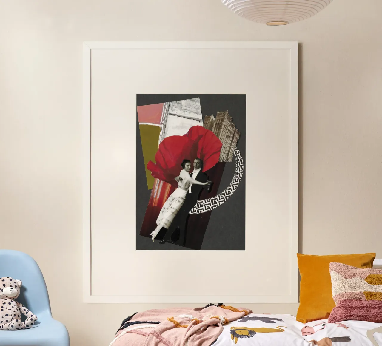 Collage - La danza del tempo poster con telaio in alluminio da Nadine Ginzel