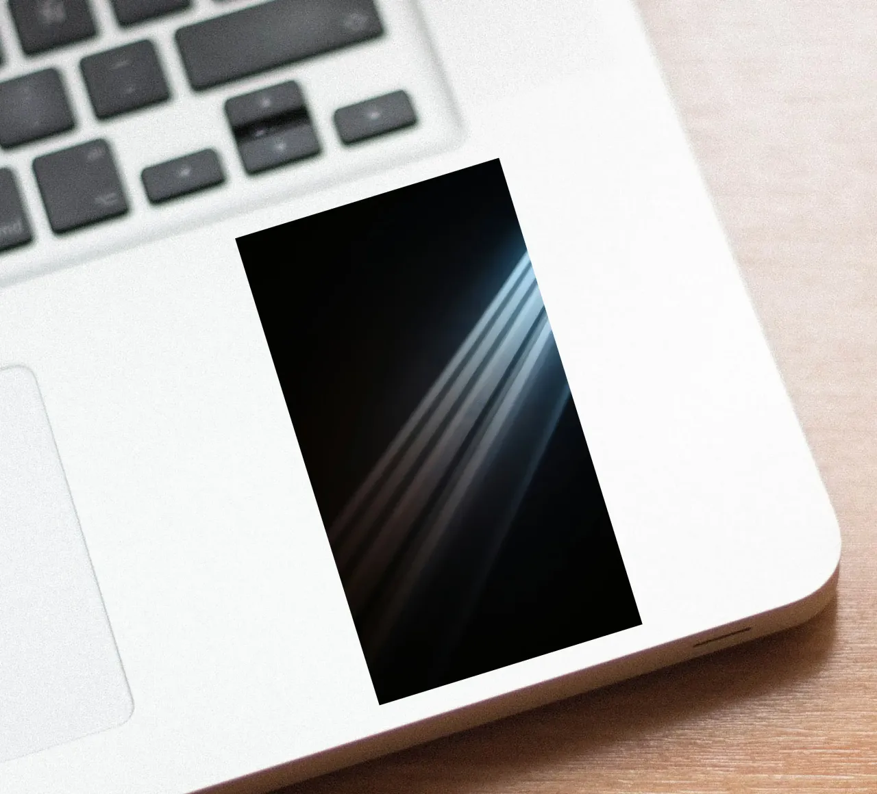 Elegant abstract light beams creating a serene wallpaper sticker by DesignDoodle