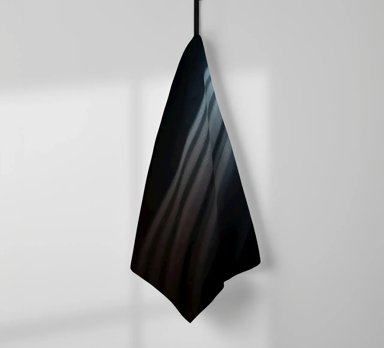 Elegant abstract light beams creating a serene wallpaper tea towel by DesignDoodle