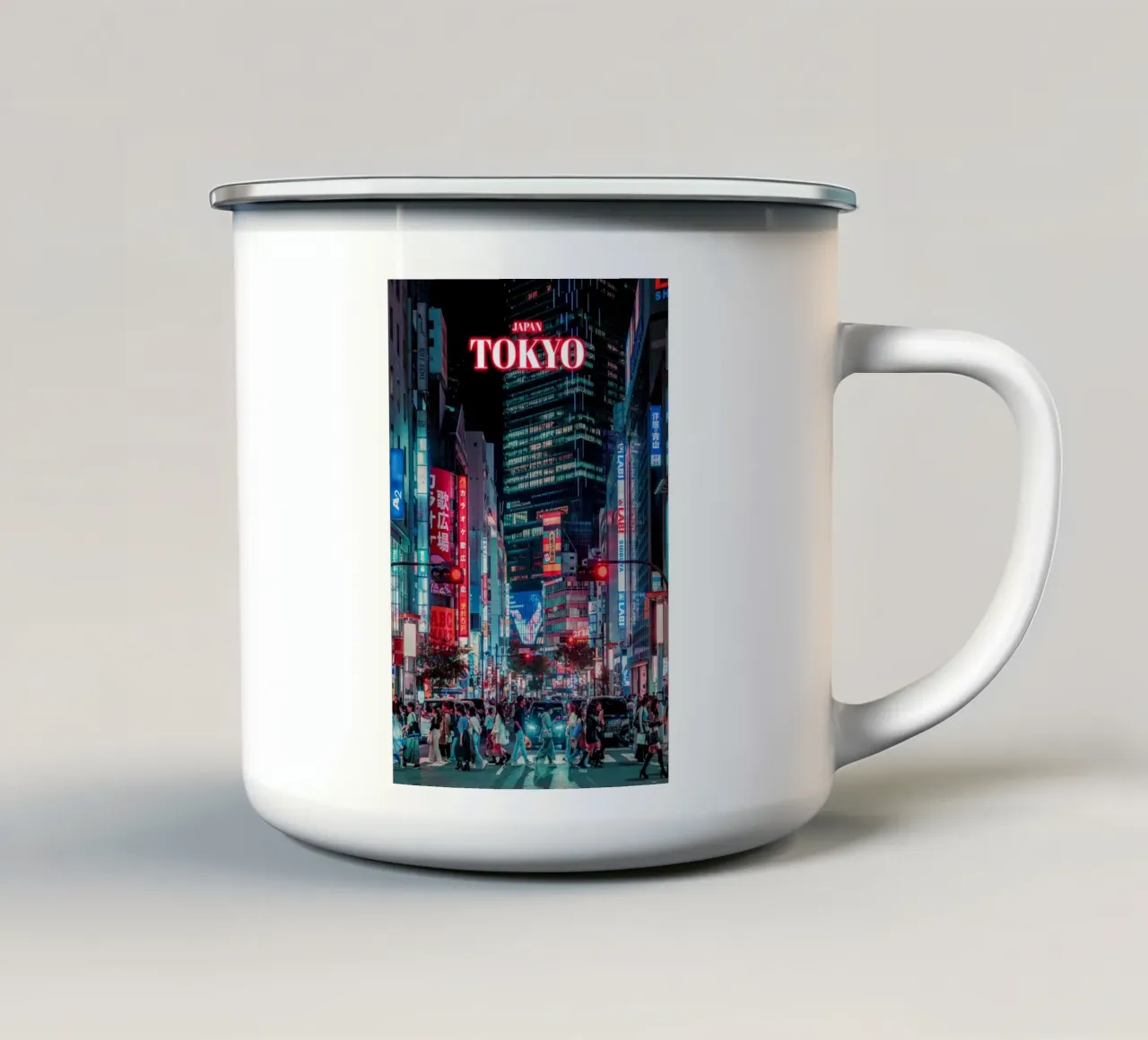 La città di Tokyo di notte - Giappone tazza in smalto da surfer28